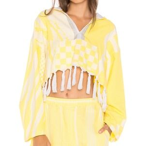 Paradised Cropped Baja Fringe Hoodie